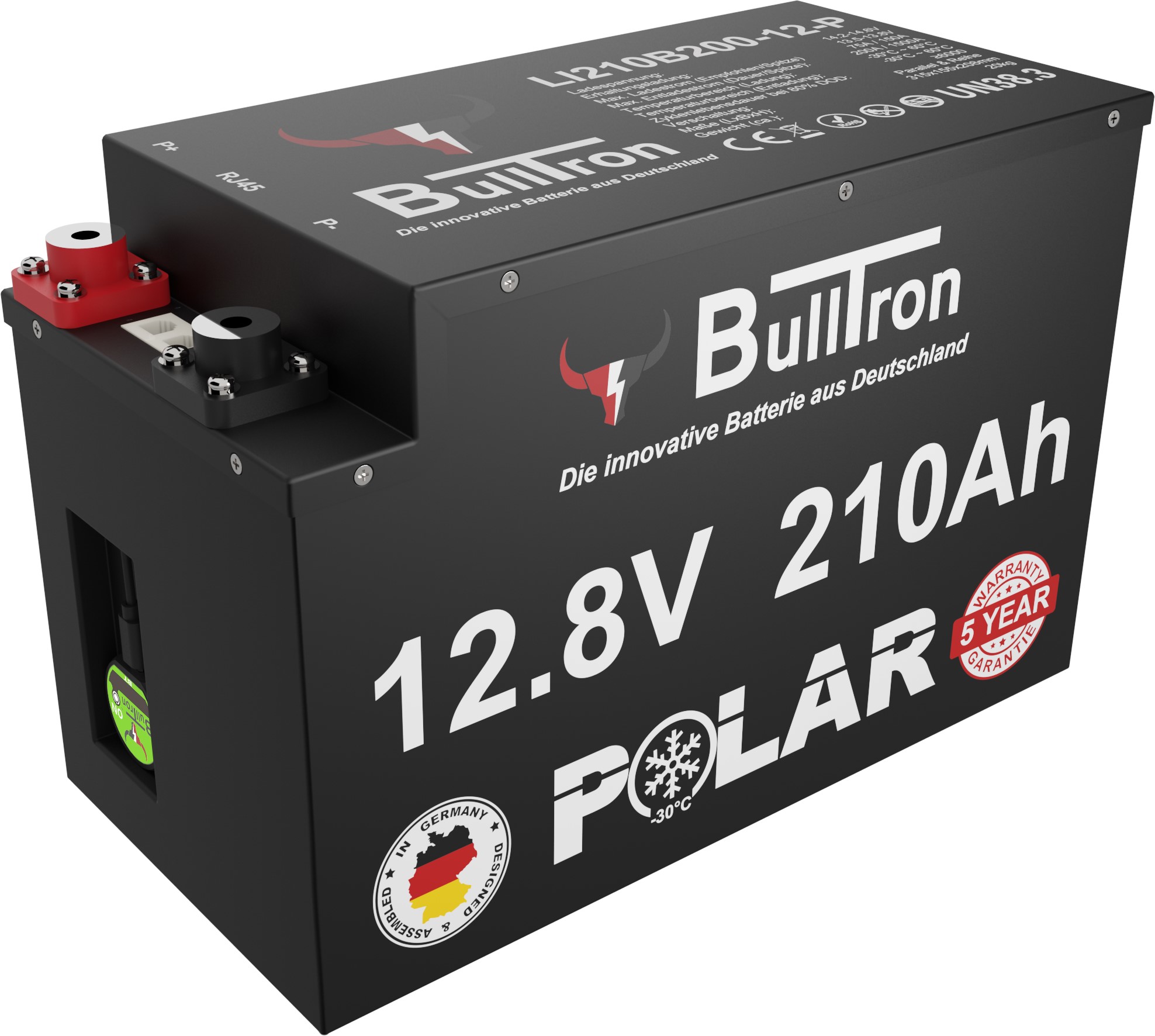 Bulltron Polar 300Ah 12.8V LiFePO4 Akku mit Smart BMS, Bluetooth